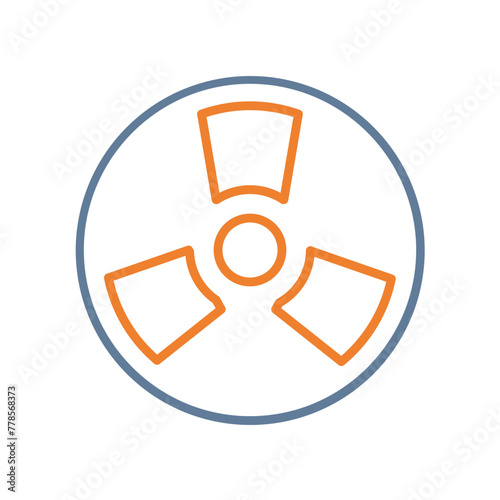 Radiation Line Two Color Icon