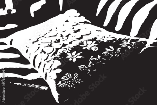 black and white illustration of a pillow