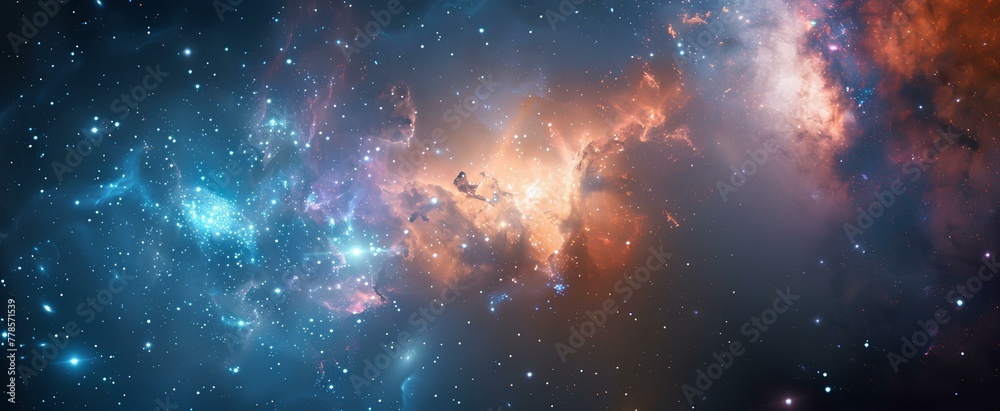 galaxy and sky wallpaper and cosmic nebula. generative AI