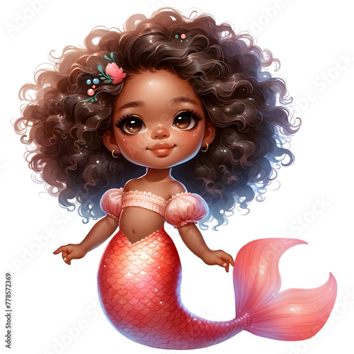 Cute African mermaid 