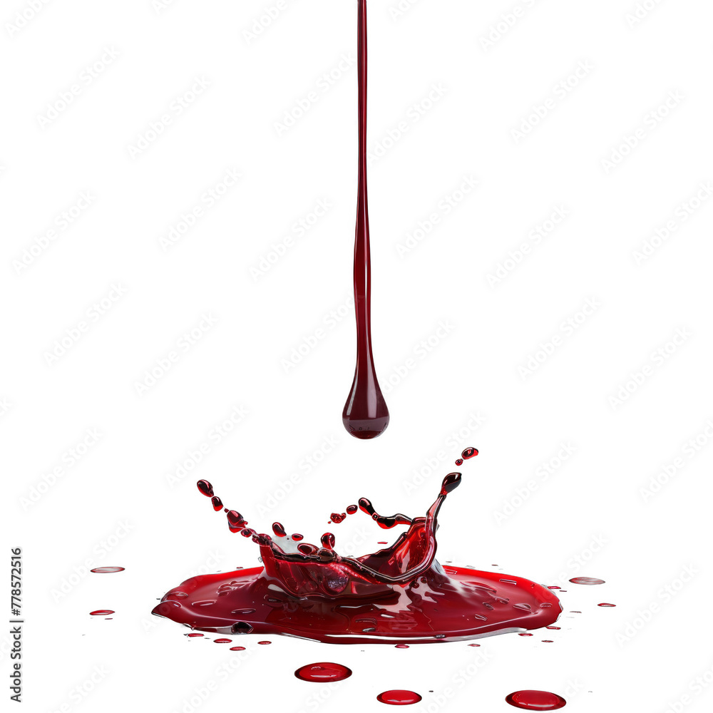 A splash of red paint on a white background A splash of red paint on a white background