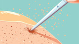 Example of hair removal from skin with tweezers 2d