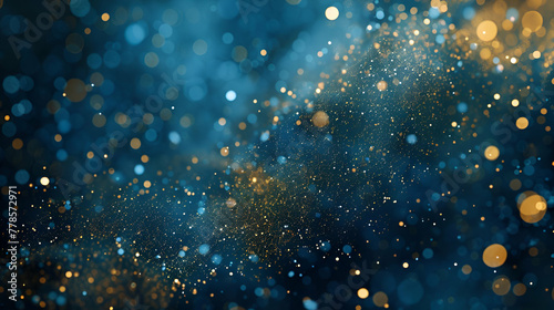 Glittering Blue Particles, Abstract Cosmic Style, Dream and Fantasy Concept, Great for Album Covers, Festive Event Backgrounds, Digital Art Projects.