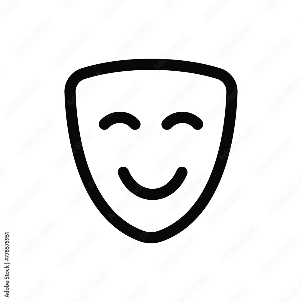 Simple Opera Mask line icon isolated on a white background Simple Opera Mask line icon isolated on a white background