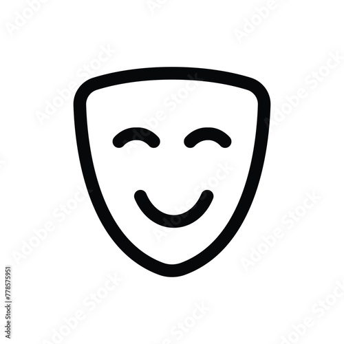 Simple Opera Mask line icon isolated on a white background 