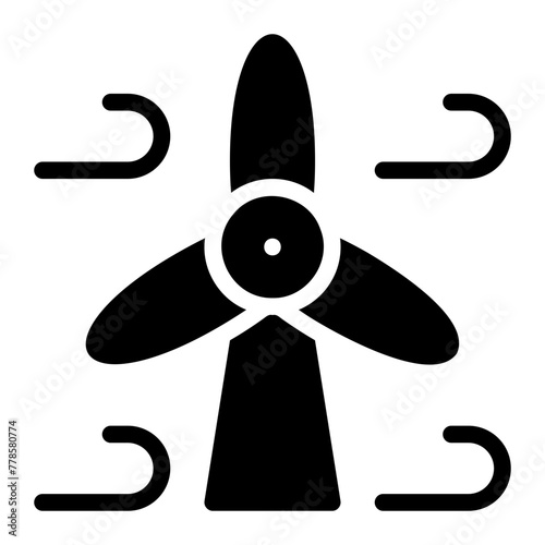eolic energy glyph icon