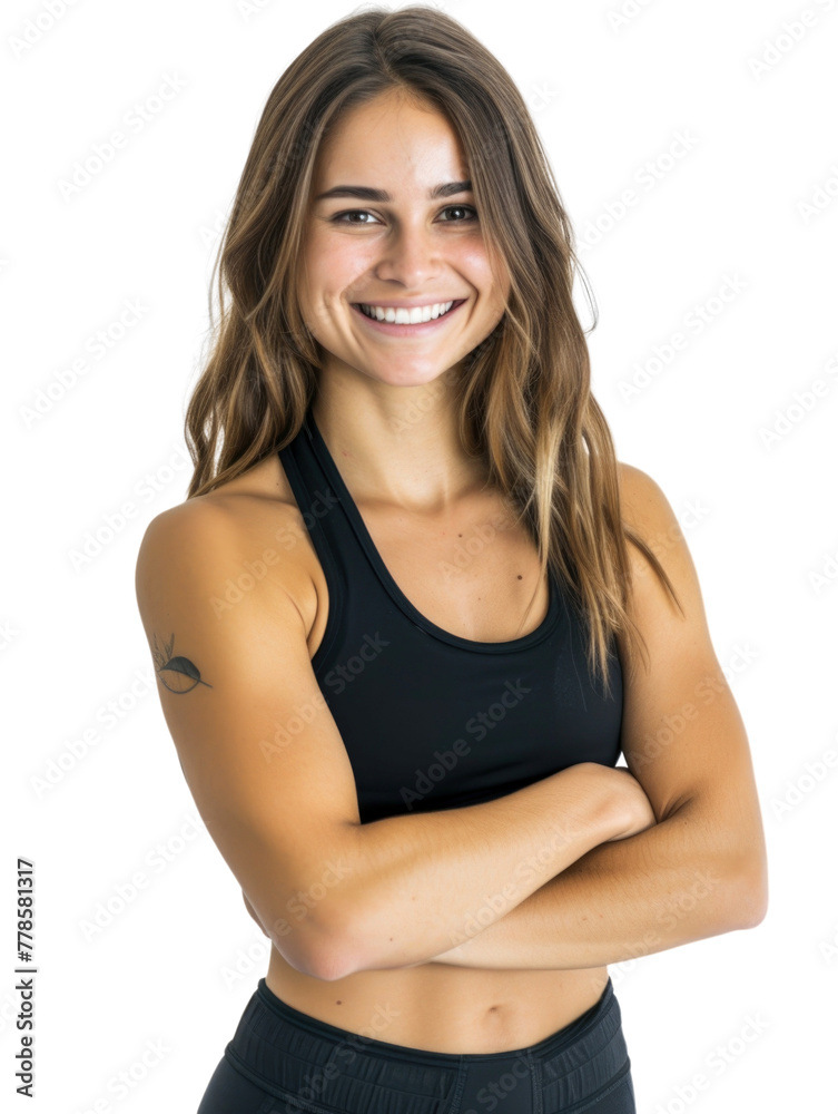 Professional woman fitness trainer transparent background Professional woman fitness trainer transparent background