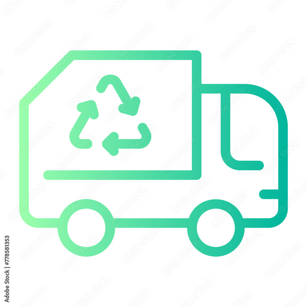 recycling truck gradient icon