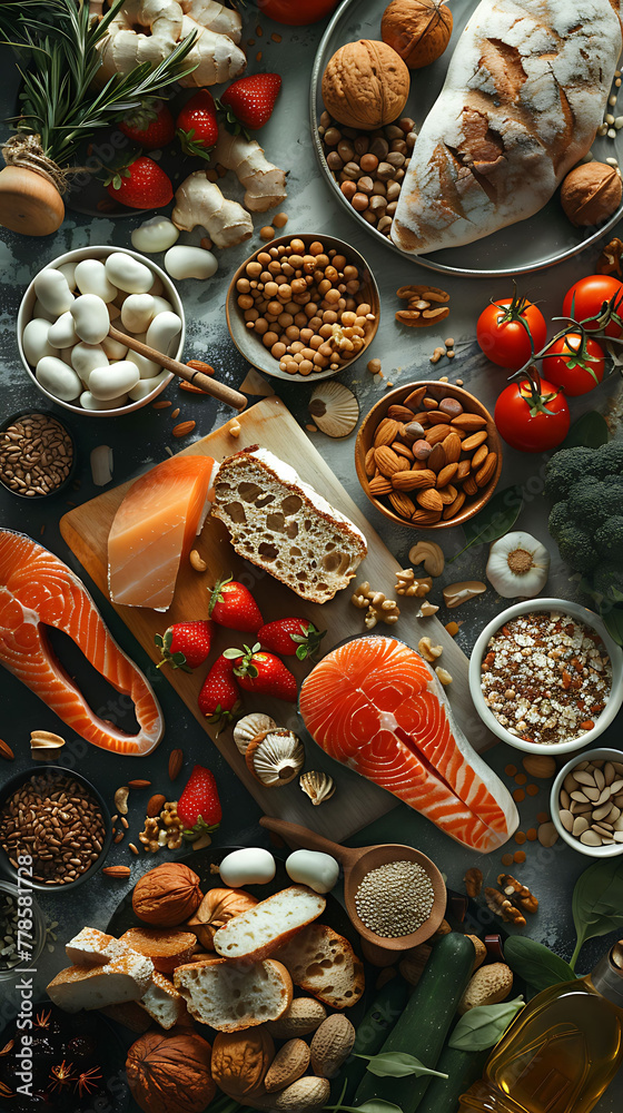 Thyroid Health Visual, highlighting foods rich in iodine, selenium, and