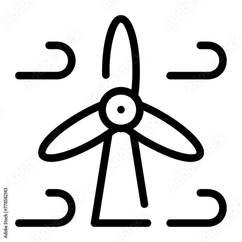 eolic energy line icon