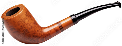 A fictional wooden tobacco smoking pipe, isolated photo