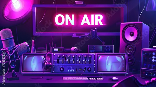 Text On Air, radio broadcasts, tuning in to live shows and programs, staying connected and entertained with the latest news, music, and discussions, a timeless medium for auditory enjoyment. photo