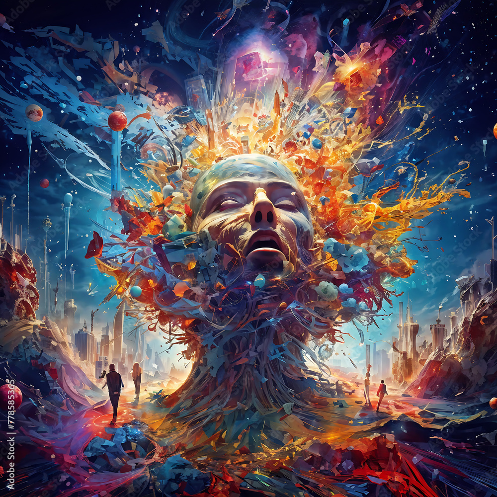 illustration of annual collective mind concept art exploding mind inner world dreams emotions imagination and creative mind
illustration of annual collective mind concept art exploding mind inner world dreams emotions imagination and creative mind