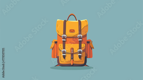 Illustration of a backpack. Isolated one white 2d f