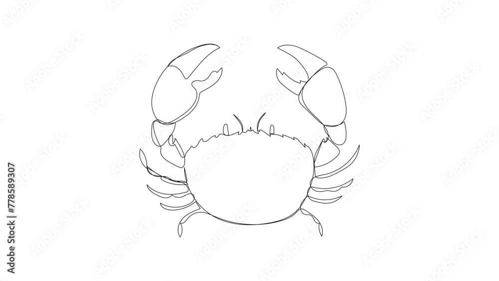 Crab in continuous one line art style. Aquatic logo concept. Simple vector illustration Crab in continuous one line art style. Aquatic logo concept. Simple vector illustration