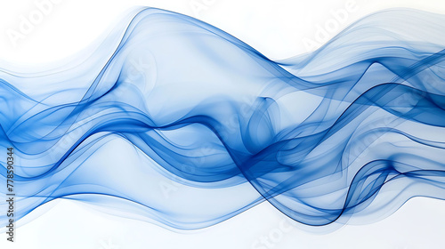 "Blue Abstract Wave Background with White Accent"
