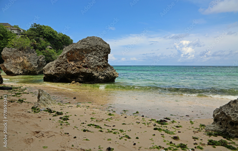Landscape with Padang Padang Beach, Bali, Indonesia Landscape with Padang Padang Beach, Bali, Indonesia