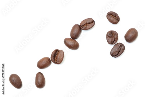 Coffee beans isolated on white background 