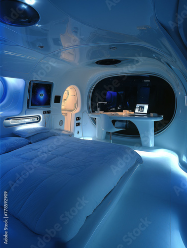 interior of spaceship sleeping pod