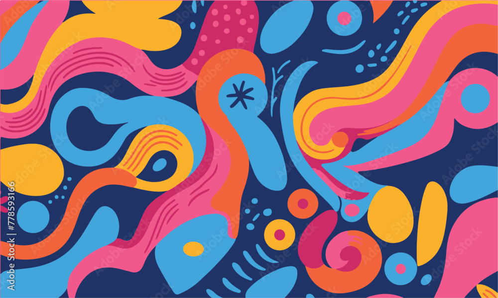 hand drawn flat design abstract doodle pattern