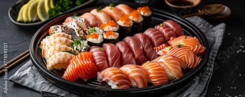 Exquisite sashimi and sushi set a celebration of seafood delicacy