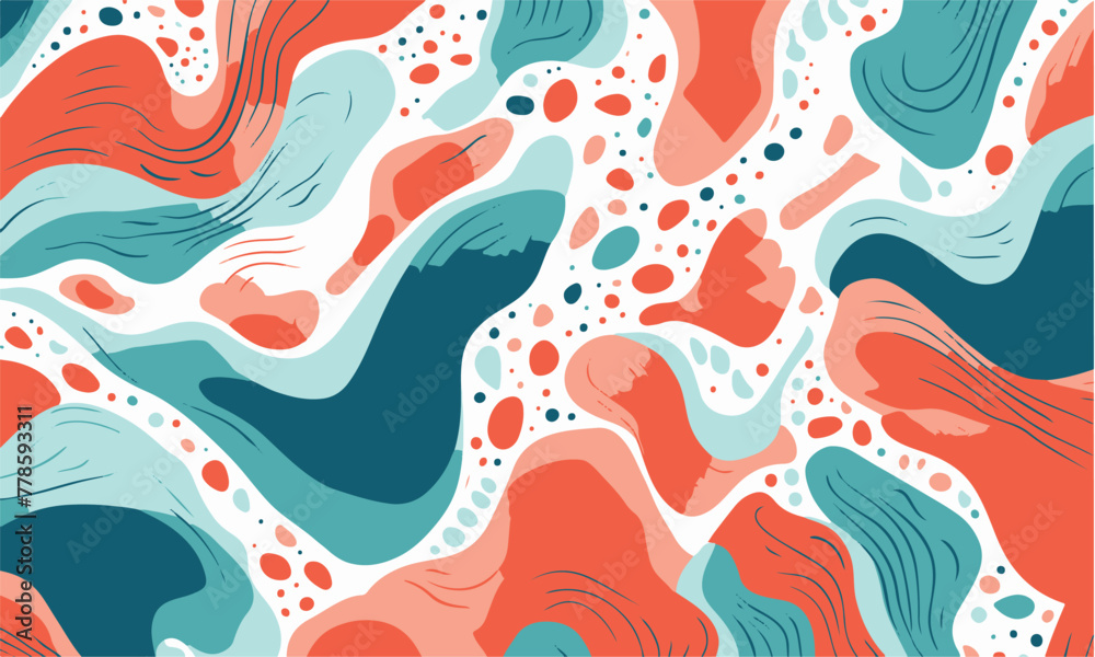 hand drawn flat design abstract doodle pattern