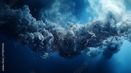 Underwater Smoke and Bubbles Artistic Concept