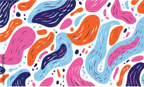 hand drawn flat design abstract doodle pattern