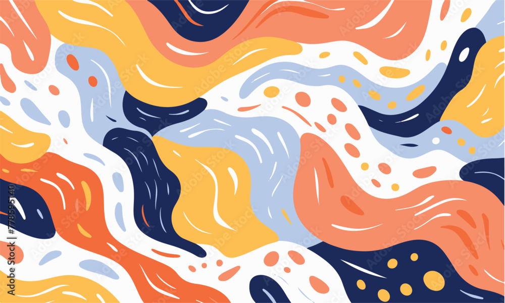 hand drawn flat design abstract doodle pattern