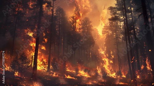 danger of forest fire - fire in the forest