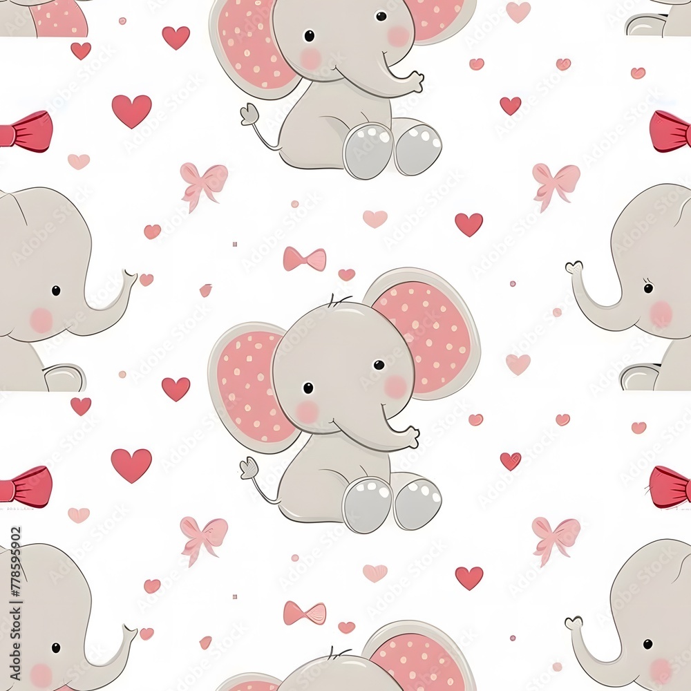 Cute cartoon elephant seamless pattern Cute cartoon elephant seamless pattern