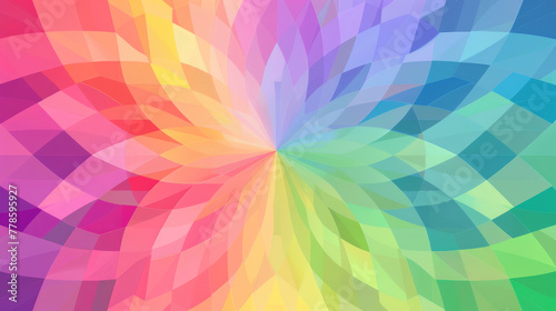 Abstract geometric multicolored background with a central burst  perfect for a futuristic banner with blank space
