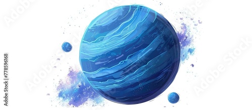 A solitary blue planet stands out against a background of other celestial blue bodies in the cosmos