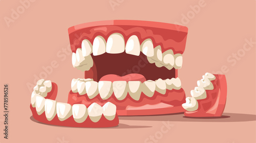 Loose teeth cavity cartoon of vector illustration 2