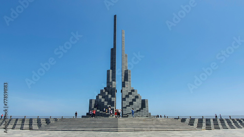 Over View Of Nghinh Phong Tower In Tuy Hoa City, Phu Yen, Vietnam. Nghinh Phong Is A New Symbol Of Phu Yen.