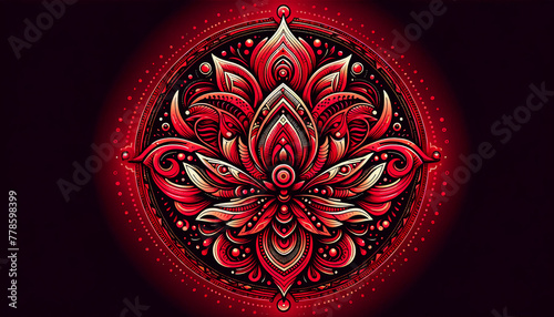 red background