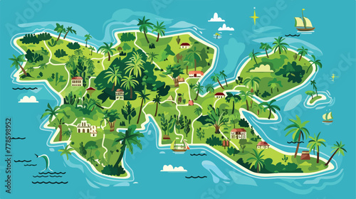 Map of jamaica vector illustration design 2d flat c