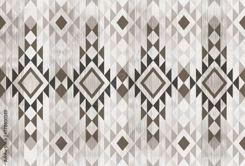 Navajo pattern.Diamond shape on brown background.Geometric shape.Brown pattern.Zigzag pattern.Seamless.Diagonal.DIgital design.Illustration.Line.Design for rug.Blanket.Carpet.Printing.Tabledress.Knit