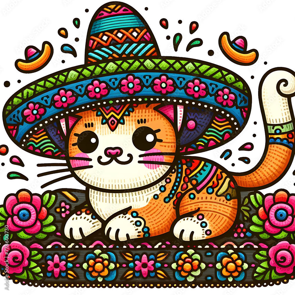 mexican sombrero cat