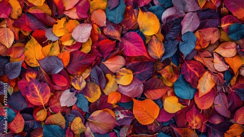 The vibrant fiery colors of autumn leaves