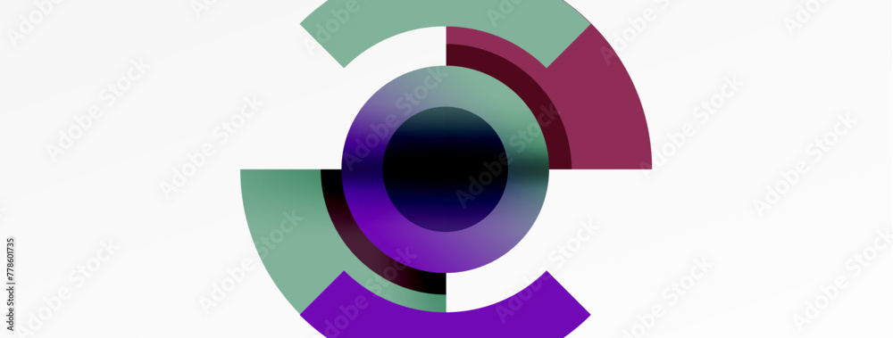 Round elements and circles geometric minimal composition background. Vector Illustration For Wallpaper, Banner, Background, Card, Book Illustration, landing page