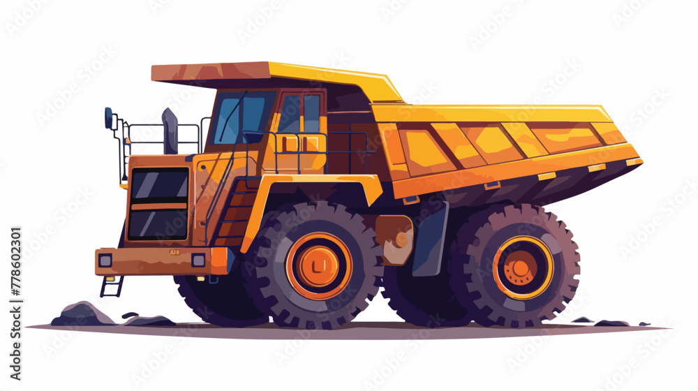 Mining truck. cartoon illustration 2d flat cartoon