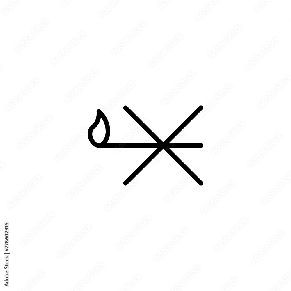 no fire allowed line icon no fire allowed line icon