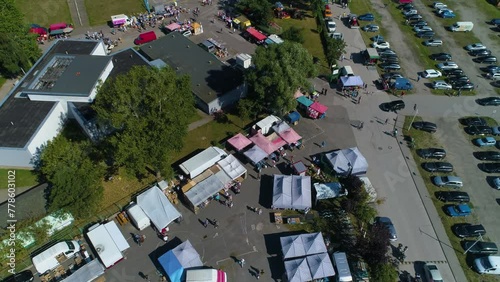 Market Square In Konin Rynek Stadion Aerial View Poland