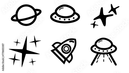 illustration of a set of space symbols