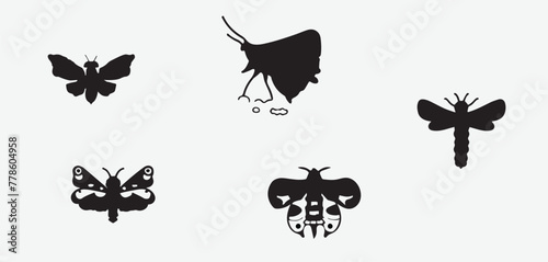Bagworm Moth Caterpillar illustration Black icon EPS 10 And JPG