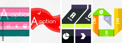 Set of infographic lines poster backgrounds. Vector illustration For Wallpaper, Banner, Background, Card, Book Illustration, landing page