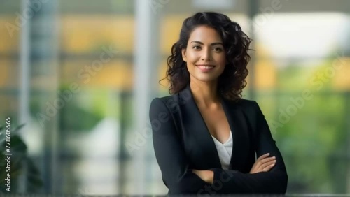 Empowered Businesswoman in Corporate Office photo