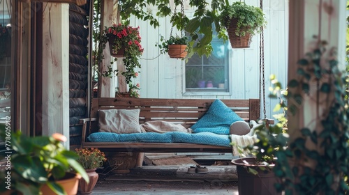A quiet nap on a porch swing