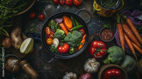 Vegetarian hotpot a canvas of colorful